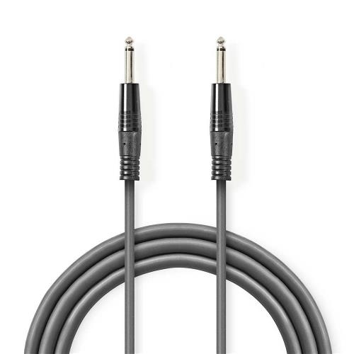 Nedis COTH23050GY30 Kabel voor Monoluidspreker | 6,35 mm male - 6,35 mm male | 3,0 m | Grijs