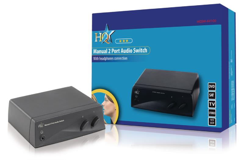 HQ HQSW-AV100 Handmatige 2-poorts audioschakelaar