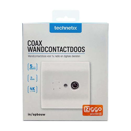 Technetix 11200201 Antenne Wandcontactdoos Coax 1 Wit