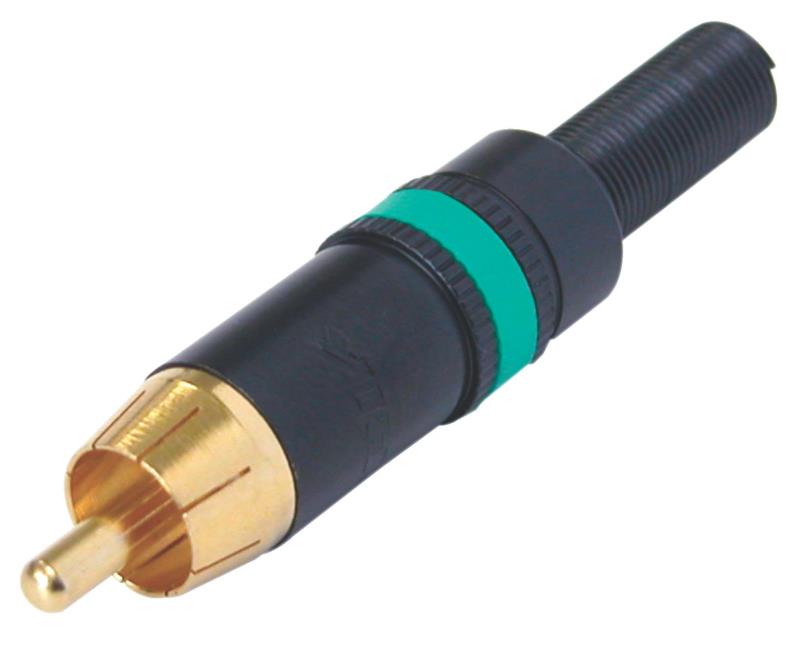 Neutrik NYS373-5 RCA plug verguld groen