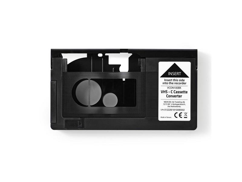 Nedis VCON100BK Adapter voor VHS-C cassette | VHS-C naar VHS | Plug-and-play | Zwart