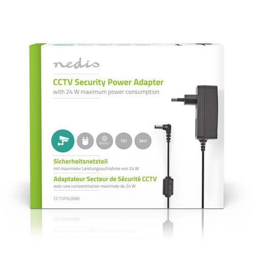 Nedis CCTVPA20BK CCTV-Voedingsadapter | 12 V DC | 2000 mA | 5,5 x 2,1 DC-Connector