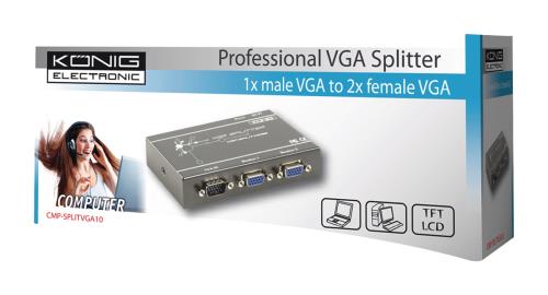 König CMP-SPLITVGA10 2-poorts professionele VGA splitter