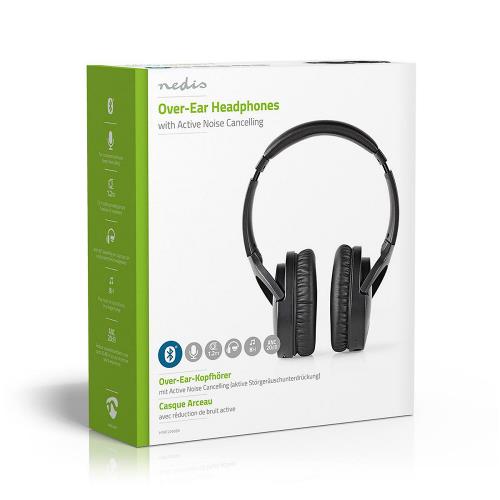 Nedis HPBT2260BK Draadloze hoofdtelefoon | Bluetooth® | Over-ear | Actieve ruisonderdrukking (ANC) | Zwart