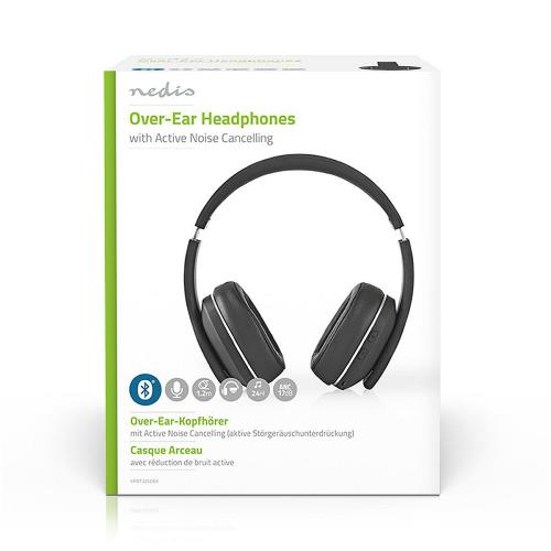 Nedis HPBT3260BK Draadloze hoofdtelefoon | Bluetooth® | Over-ear | Actieve ruisonderdrukking (ANC) | Zwart