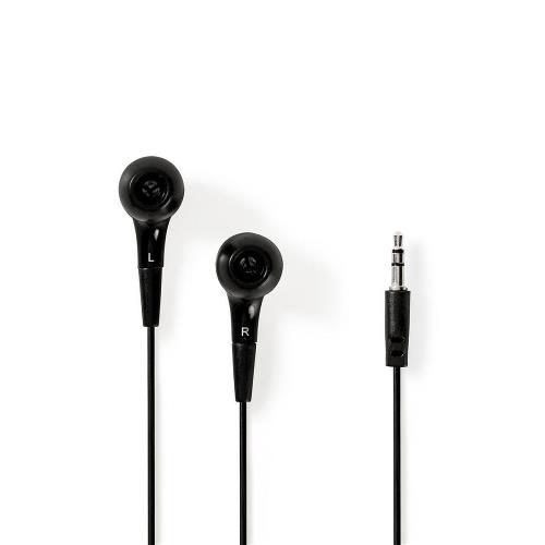 Nedis HPWD1001BK Wired Headphones | 1.2m Round Cable | In-Ear | Black