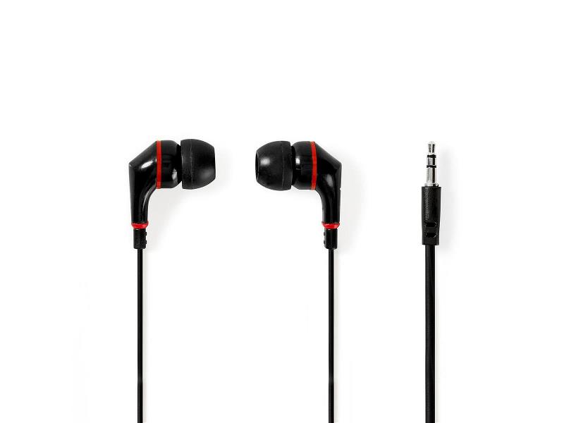 Nedis HPWD1002BK Wired Headphones | 1.2m Flat Cable | In-Ear | Black
