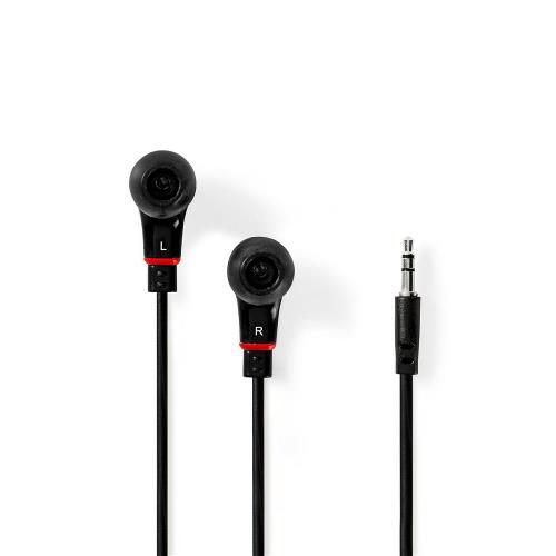 Nedis HPWD1002BK Wired Headphones | 1.2m Flat Cable | In-Ear | Black