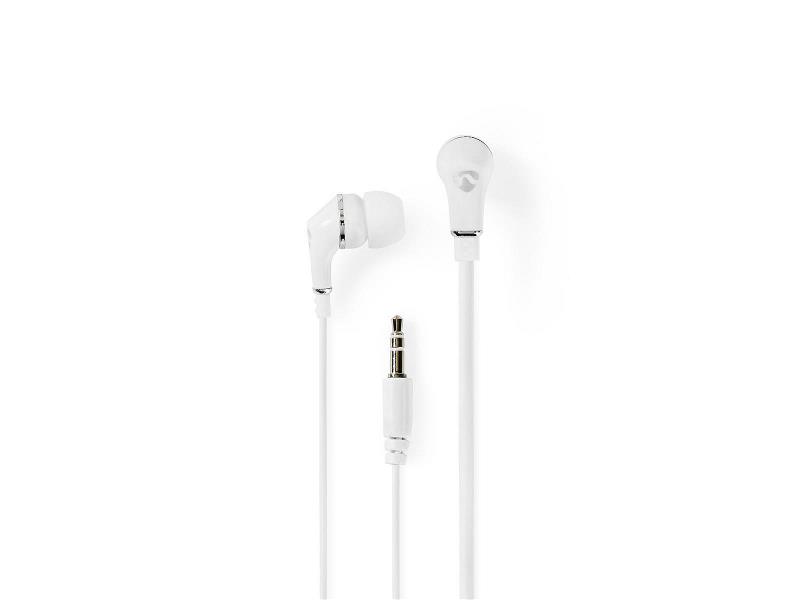Nedis HPWD1002WT Wired Headphones | 1.2m Flat Cable | In-Ear | White