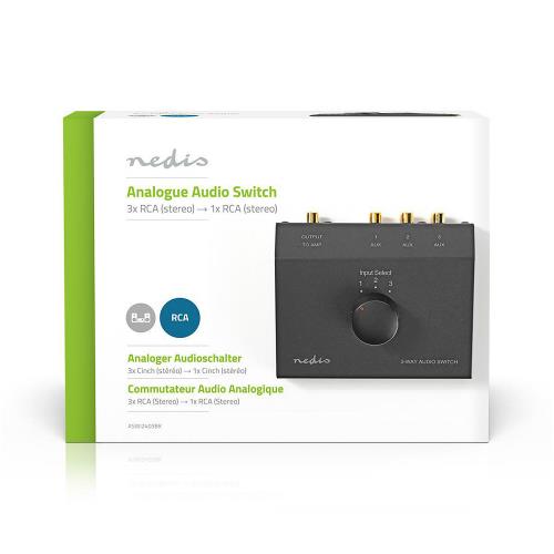 Nedis ASWI2403BK Analoge Audio Switch | 3x (2x RCA Female) - 2x RCA Female | Zwart