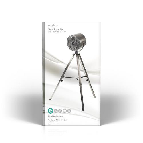 Nedis  Ventilator op Driepoot | Diameter 25 cm | 3 snelheden | Geborsteld metaal