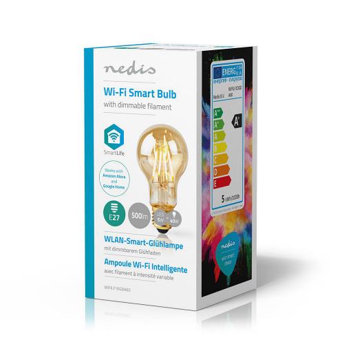 Nedis WIFILF10GDA60 Slimme Wi-Fi-LED-lamp Met Filament | E27 | A60 | 5 W | 500 lm
