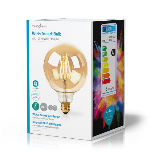 Nedis WIFILF10GDG125 Slimme Wi-Fi-LED-lamp Met Filament | E27 | 125 mm | 5 W | 500 lm