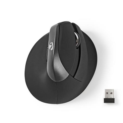 Nedis ERGOMSMWS100BK Ergonomic Wireless Mouse | Mini | 1600 DPI | 6-Button | Black