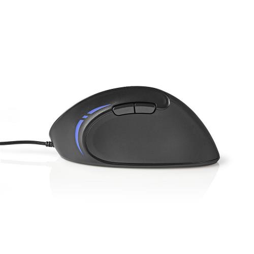 Nedis ERGOMSWD100BK Ergonomic Wired Mouse | 3200 DPI | 6-Button | Black