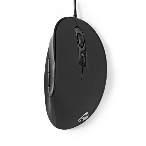 Nedis ERGOMSWD100BK Ergonomic Wired Mouse | 3200 DPI | 6-Button | Black