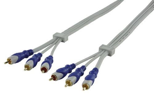 HQ HQSA-080-1.5 Standaard 3x RCA mannelijk - 3x RCA mannelijk kabel 1,50 m