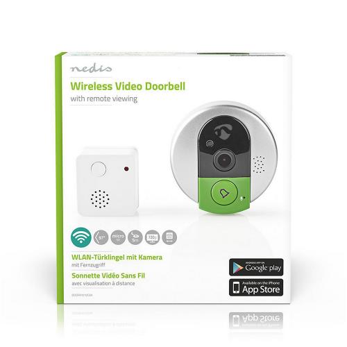 Nedis DOORPW10CBK Draadloze Videodeurbel | 720p | App-Ondersteuning | Geluidssignaal Binnen | Live Video en 2-wegs Audio