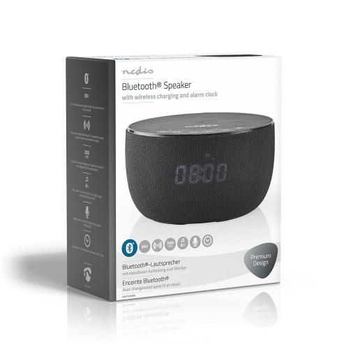 Nedis SPBT4000BK Bluetooth®-Speaker met Draadloos Laden | 30 W | Tot 6 Uur Speeltijd | Klok | Zwart