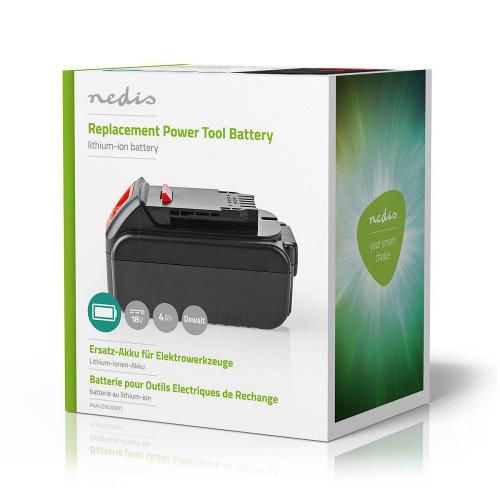 Nedis P4AHDW20V01 Powertool-Accu | Li-Ion | 20 V | 4 Ah | 80 Wh | Vervanging voor Dewalt