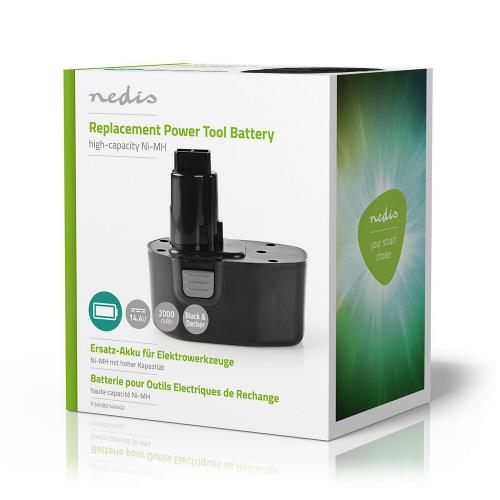 Nedis P2AHBD14V402 Powertool-Accu | NiMH | 14,4 V | 2 Ah | 28,8 Wh | Vervanging voor Black & Decker