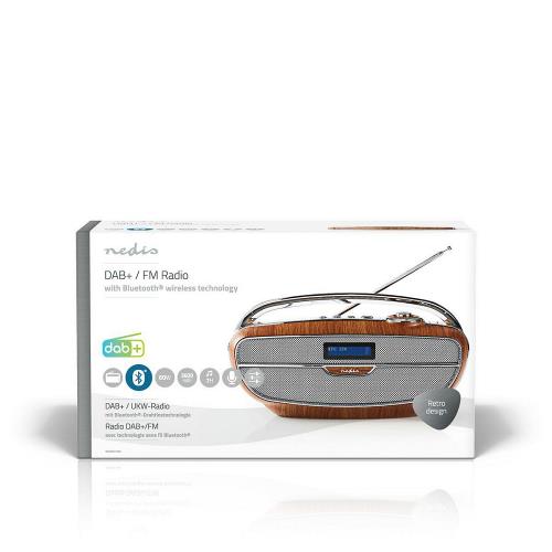 Nedis RDDB5310BN Digitale DAB+ radio | 60 W | FM | Bluetooth® | Bruin / zilver
