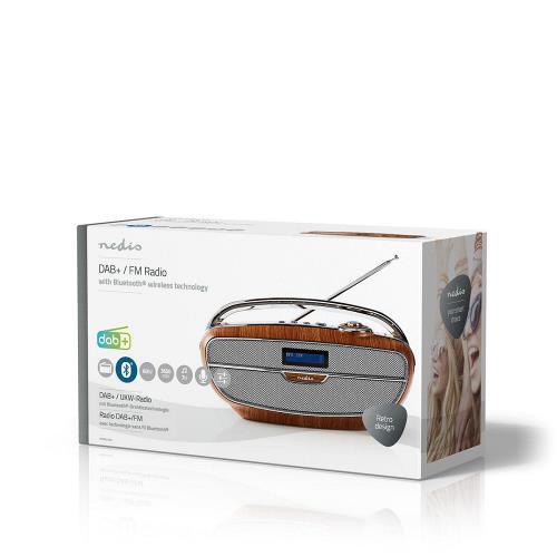 Nedis RDDB5310BN Digitale DAB+ radio | 60 W | FM | Bluetooth® | Bruin / zilver