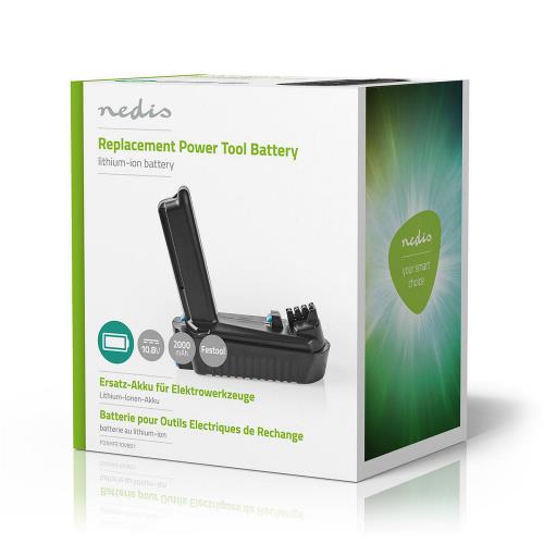 Nedis P2AHFE10V801 Powertool-Accu | Li-Ion | 10,8 V | 2 Ah | 21,6 Wh | Vervanging voor Festool