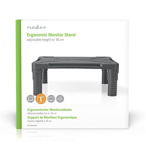 Nedis ERGOAMS100BK Ergonomic Monitor Stand | Adjustable | Black