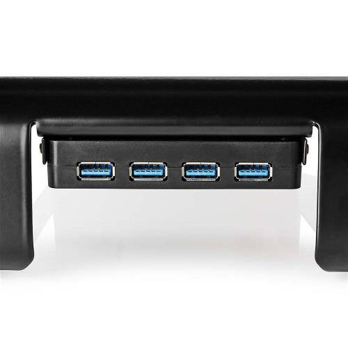 Nedis ERGOMFSU3400BK Ergonomic Multifunctional Stand | USB 3.0 Hub | 4-Port | Black