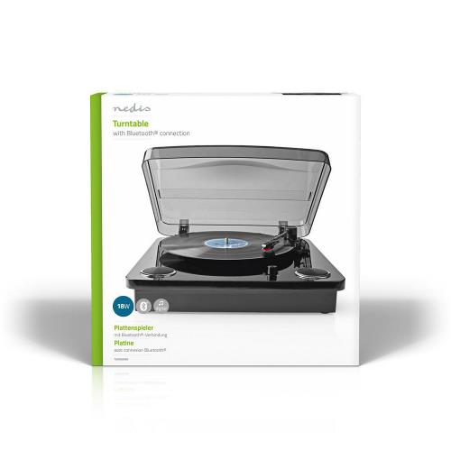 Nedis TURN300BK Draaitafel | 18 W | Bluetooth ® | USB- Conversie | Stofhoes | Zwart