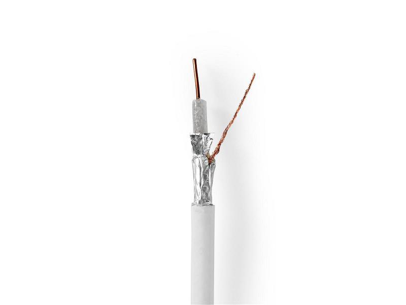 Nedis CSBR4050WT100 Coaxkabel | 4G / LTE-Bestendig | 10,0 m | Minirol | Wit