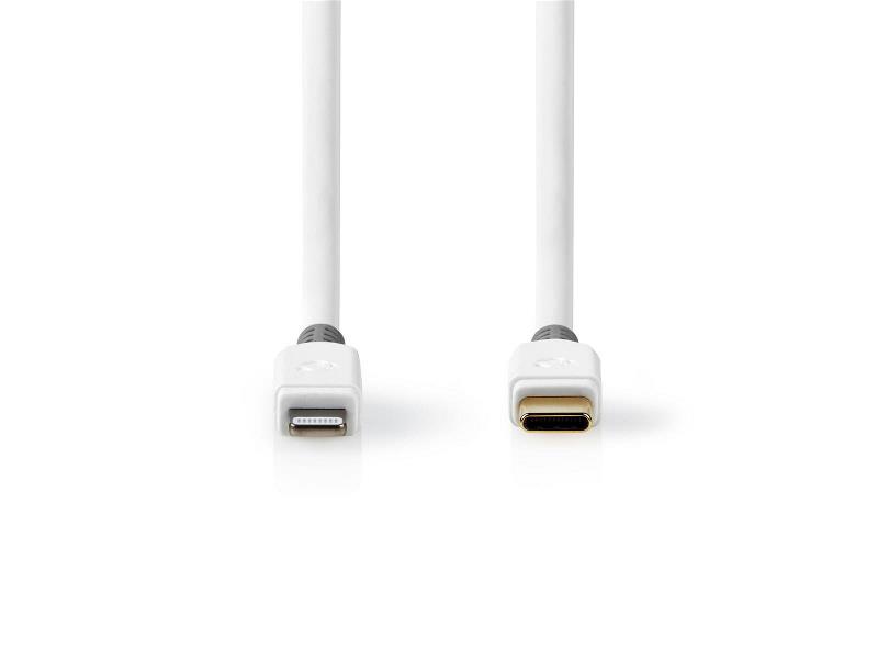 Nedis CCBP39650WT10 Apple Lightning-Kabel | Apple Lightning 8-Pins Male - USB-C | 1,00 m | Wit