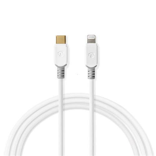 Nedis CCBP39650WT30 Apple Lightning-Kabel | Apple Lightning 8-Pins Male - USB-C | 3,00 m | Wit