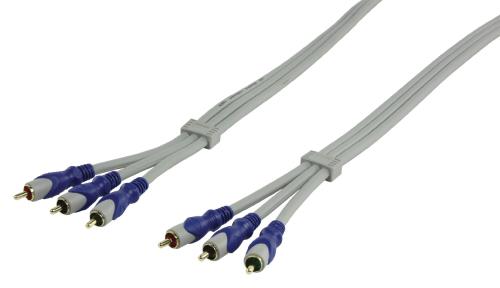HQ HQSV-320-5.0 Standaard 3x RCA mannelijk component video kabel 5,00 m