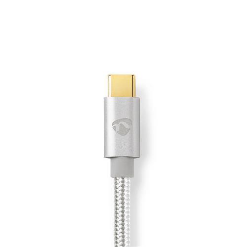 Nedis CCTB39650AL20 Apple Lightning-Kabel | Apple Lightning 8-Pins Male - USB-C | 2,00 m | Aluminium