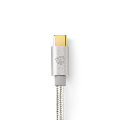 Nedis CCTB65940AL10 USB-C Koptelefoon Adapterkabel | USB-C Male - 3,5 mm Male | 1,00 m | Aluminium