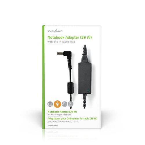 Nedis NBARF4504FBK Notebook Adapter 39 W | 6.5 x 4.4 mm centre pin | 19.5 V / 2 A | Used for SONY | Power Cord Included