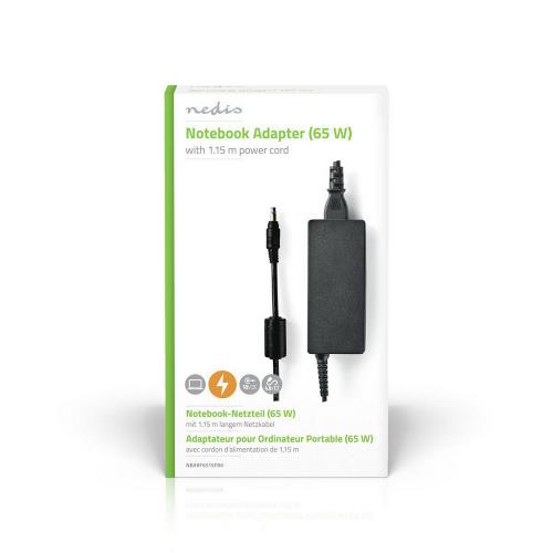 Nedis NBARF6515FBK Notebook Adapter 65 W | 4.8 x 1.7 mm Bullet | 18.5 V / 3.5 A | Used for HP | Power Cord Included