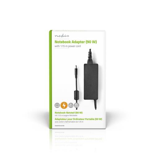 Nedis NBARF9010FBK Notebook Adapter 90 W | 4.5 x 3.0 mm centre pin | 19.5 V / 4.62 A | Used for DELL | Power Cord Inc...