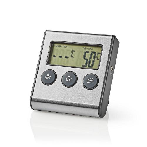 Nedis KATH104SS Vleesthermometer | 0 - 250 °C | Digitaal Display | Timer