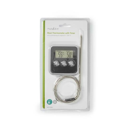 Nedis KATH105BK Vleesthermometer | 0 - 250 °C | Digitaal Display | Timer