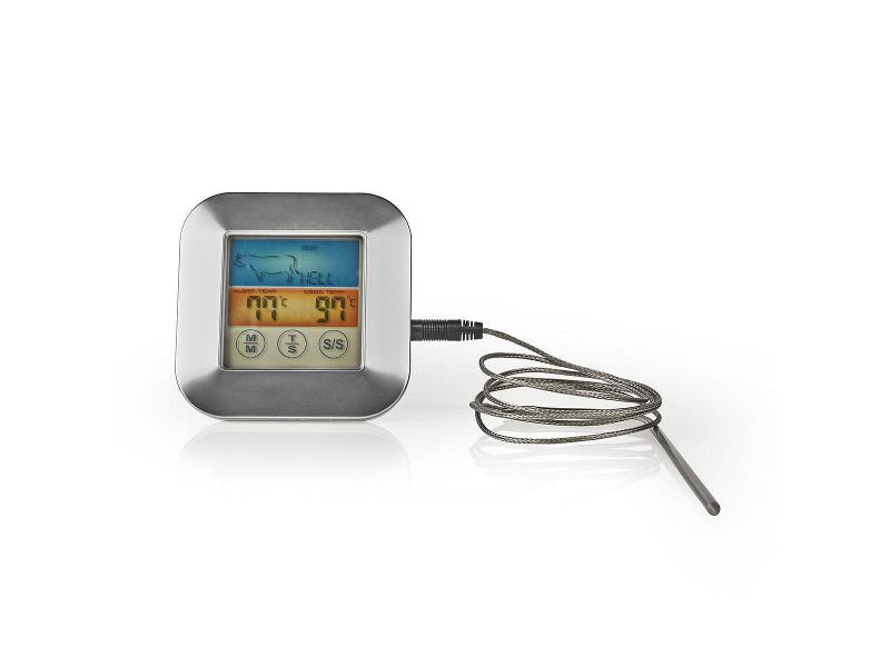 Nedis KATH106SI Vleesthermometer | 0 - 250 °C | Kleurendisplay | Timer