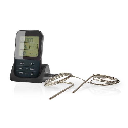 Nedis KATH107GY Draadloze Vleesthermometer | 0 - 250 °C | Digitaal Display | Timer