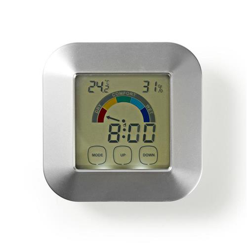 Nedis KATR105SI Hygrometer | Temperatuurmeter | Tijd | Touch-Screen