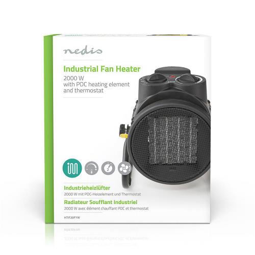 Nedis HTIF20FYW Industrial Ceramic Fan Heater | Thermostat | 3 Settings 2000 W | Yellow