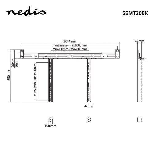 Nedis SBMT20BK Soundbar Mount | Fixed to TV | Max. 10 kg