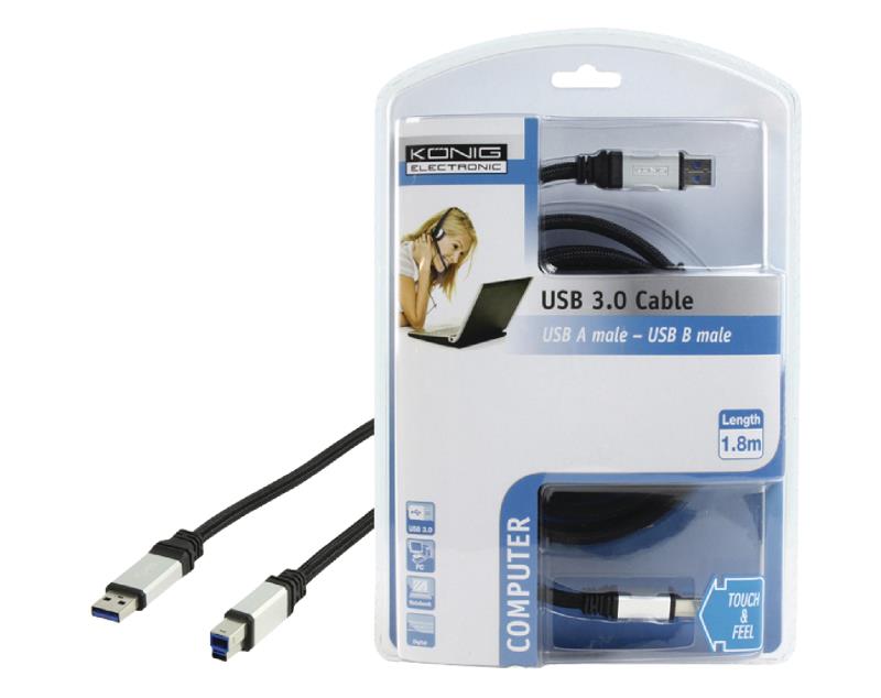 König CMP-CE017-1.8 König USB 3.0-kabel USB3.0 A - USB 3.0 B