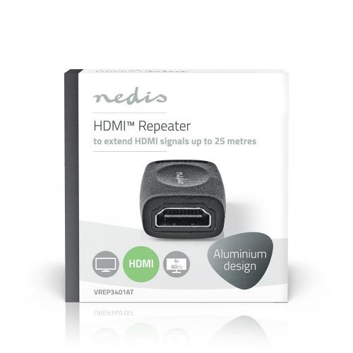 Nedis VREP3401AT HDMIT Repeater | 4K | Up to 25.0 m - 1x HDMIT Input | 1x HDMIT Output