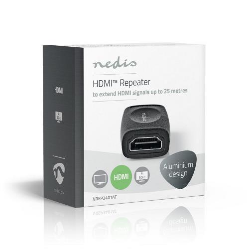 Nedis VREP3401AT HDMIT Repeater | 4K | Up to 25.0 m - 1x HDMIT Input | 1x HDMIT Output